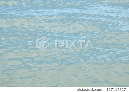 close up wave on green water surface on sea in sunny day background and texture of  137114827