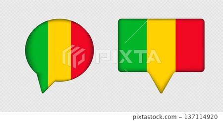 Flag of Mali in speech bubble. Flag of Mali in speech bubble. 137114920