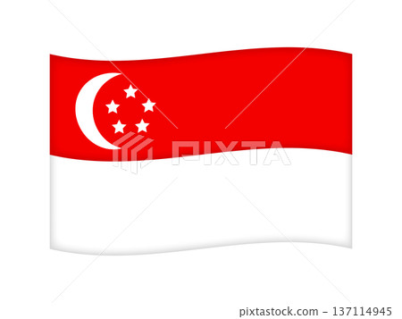 Singapore flag illustration material 4 Singapore flag illustration material 4 137114945