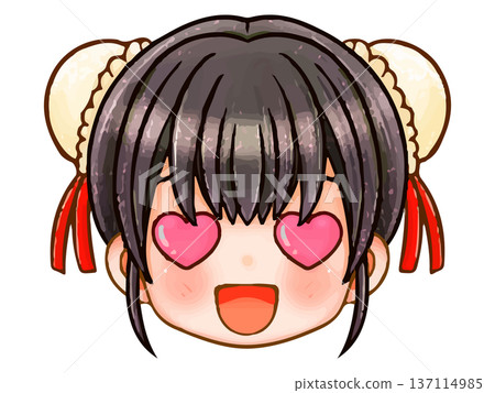 盤發中國女孩Q版人物頭像插圖4 盤發中國女孩Q版人物頭像插圖4 137114985
