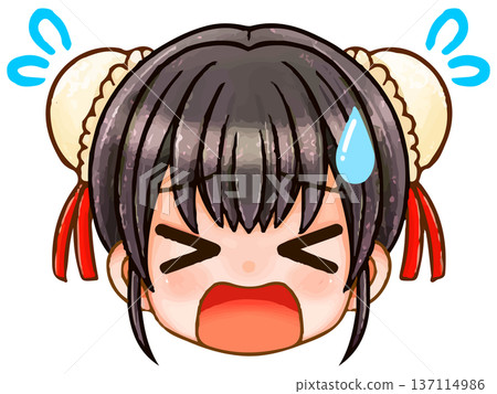 盤發中國女孩Q版人物頭像插圖5 盤發中國女孩Q版人物頭像插圖5 137114986