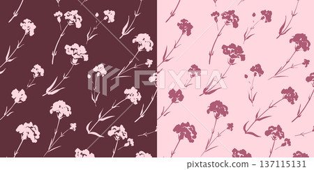 Carnation silhouette all-over pattern square floral background material Carnation silhouette all-over pattern square floral background material 137115131