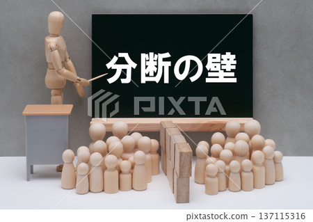 Image of the dividing wall and the people gathered Image of the dividing wall and the people gathered 137115316