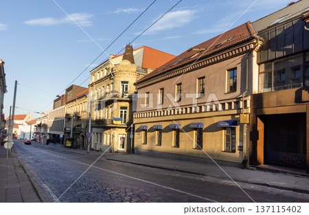 VILNIUS, LITHUANIA - June 13, 2023: A cozy street in the Old Town of Vilnius VILNIUS, LITHUANIA - June 13, 2023: A cozy street in the Old Town of Vilnius 137115402