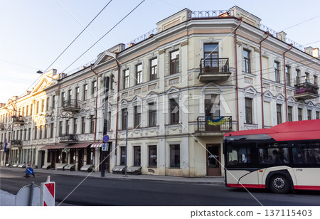 Vilnius, Lithuania - 06.13.2023 The old town of Vilnius. Beautiful street in the city center 137115403