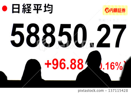 Tokyo Cityscape in Japan: Stock price/closing price reaches new record high of 58,850 yen 27 sen. Renewed record high for three consecutive days = February 27th 137115428