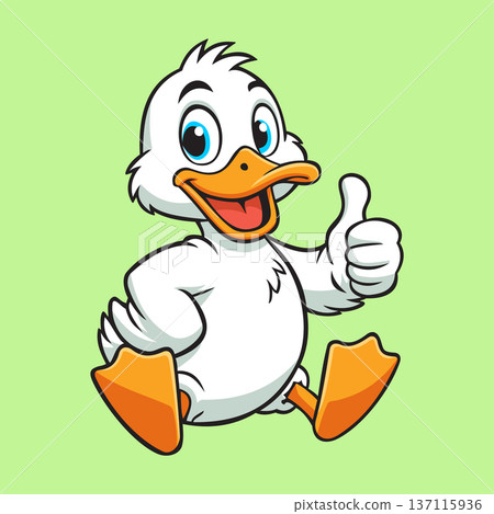 White Thumb Up Duck Illustration Character Vector Logo Template White Thumb Up Duck Illustration Character Vector Logo Template 137115936