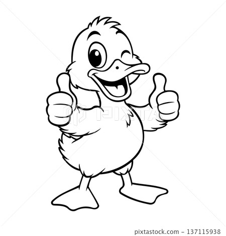 Line White Okay Duck Illustration Character Vector Logo Template Line White Okay Duck Illustration Character Vector Logo Template 137115938