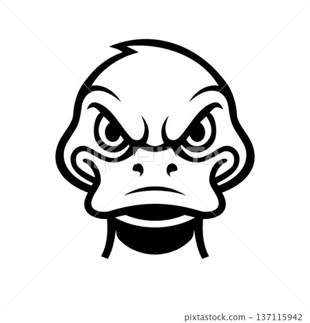 Line White Face Duck Illustration Character Vector Logo Template Line White Face Duck Illustration Character Vector Logo Template 137115942