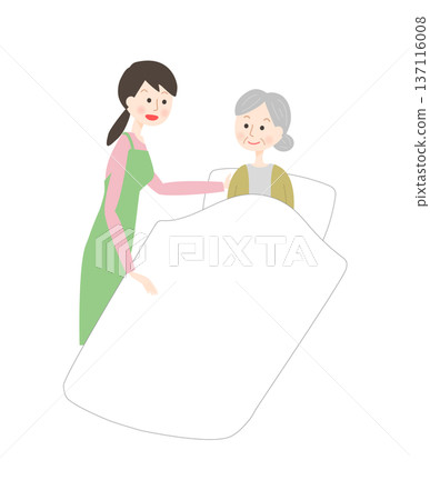 床上的老婦人和幫手 137116008