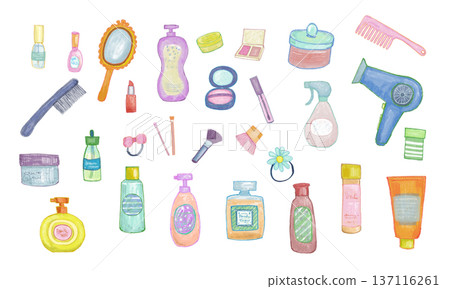 Cosmetics illustration set Cosmetics illustration set 137116261