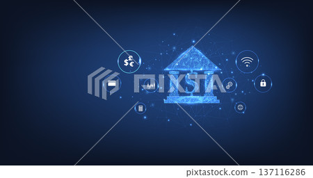 Online banking technology concept. 137116286