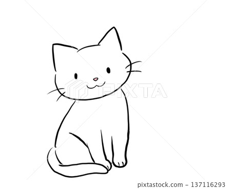 White cat sitting White cat sitting 137116293