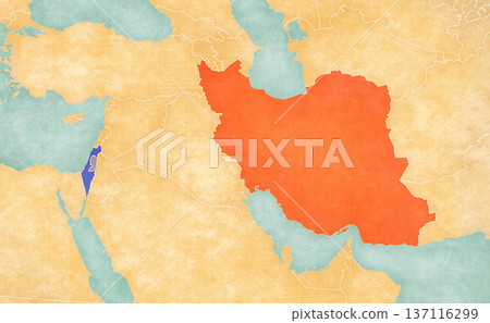 Map of Israel and Iran Map of Israel and Iran 137116299