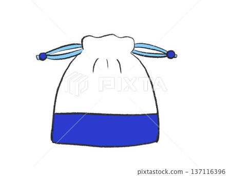 Simple blue drawstring bag for kindergarten and school entrance 137116396