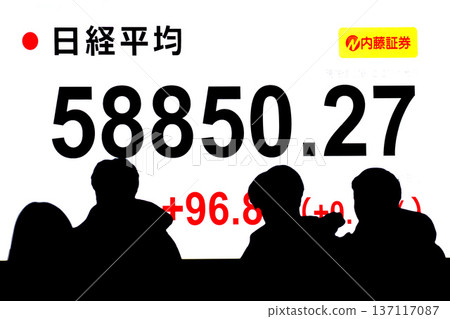 日本東京都會景觀:股價/收盤價創下58,850日圓27仙的新高。連續三天刷新紀錄 = 2月27日 日本東京都會景觀:股價/收盤價創下58,850日圓27仙的新高。連續三天刷新紀錄 = 2月27日 137117087