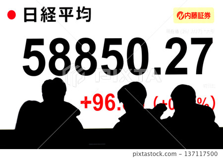 Tokyo Cityscape in Japan: Stock price/closing price reaches new record high of 58,850 yen 27 sen. Renewed record high for three consecutive days = February 27th Tokyo Cityscape in Japan: Stock price/closing price reaches new record high of 58,850 yen 27 sen. Renewed record high for three consecutive days = February 27th 137117500