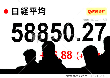 Tokyo Cityscape in Japan: Stock price/closing price reaches new record high of 58,850 yen 27 sen. Renewed record high for three consecutive days = February 27th Tokyo Cityscape in Japan: Stock price/closing price reaches new record high of 58,850 yen 27 sen. Renewed record high for three consecutive days = February 27th 137117955