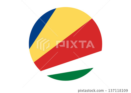 Seychelles Flag Circle Graphic With Diagonal Color Bands For Travel And Design Seychelles Flag Circle Graphic With Diagonal Color Bands For Travel And Design 137118109