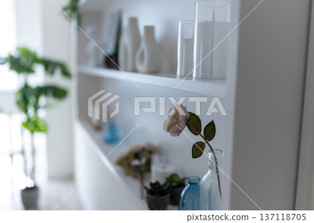 Roses on a white shelf Roses on a white shelf 137118705