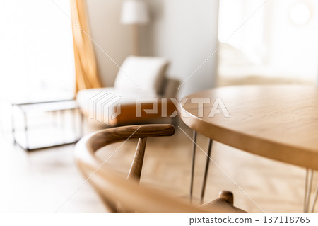Wooden furniture in a bright room 137118765