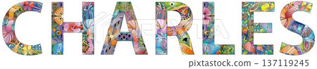 Male name Charles. Vector decorative object Male name Charles. Vector decorative object 137119245