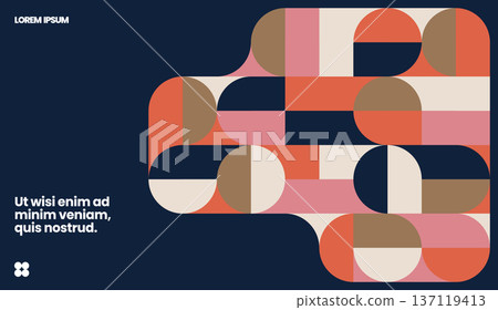 Simple layout with abstract geometric shapes. 137119413