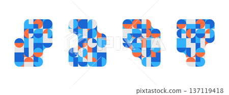 Simple layout with abstract geometric shapes. 137119418