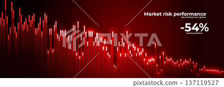 Stock Downturn Trend Red Graph Report. Downward Growth Financial Crisis Chart. Global Finance Collapse. Sanctions Tariffs Consequences, Trade War, Presentation Background Design. Vector Illustration Stock Downturn Trend Red Graph Report. Downward Growth Financial Crisis Chart. Global Finance Collapse. Sanctions Tariffs Consequences, Trade War, Presentation Background Design. Vector Illustration 137119527