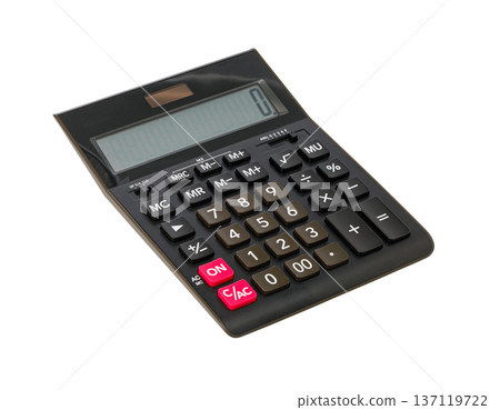 Black electronic calculator for finance and accounting work 137119722