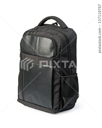 Black laptop backpack for school and travel Black laptop backpack for school and travel 137119787