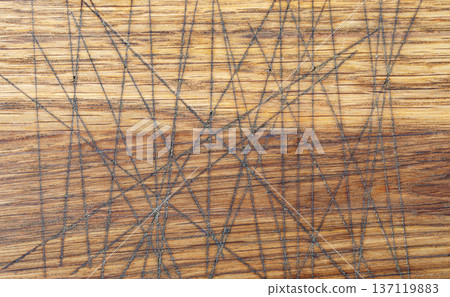 Wood cutting board scratched surface texture background 137119883