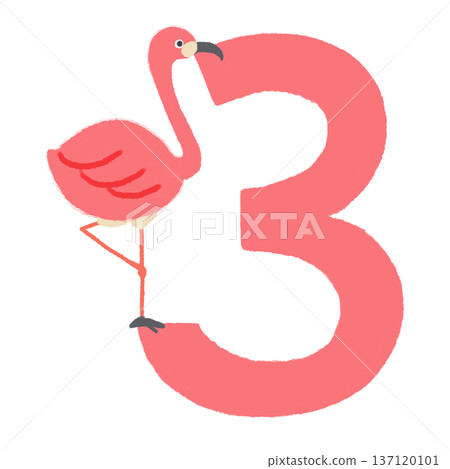 Flamingo number illustration 3 Flamingo number illustration 3 137120101