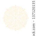 a complex pattern of small yellow details in the shape of a circle 137120135