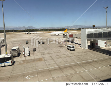 Ankara, Turkey, 04 July 2025: Esenboga airport building in Ankara Turkey Ankara, Turkey, 04 July 2025: Esenboga airport building in Ankara Turkey 137120205