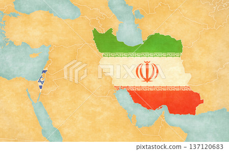 Map of Israel and Iran 137120683