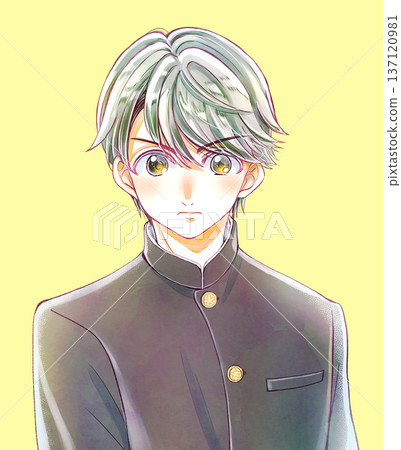 身穿制服的男學生，充滿動力 137120981