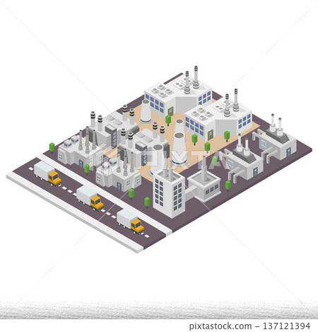 Isometric urban factory city Isometric urban factory city 137121394