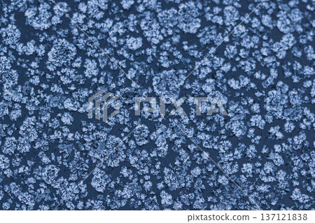Abstract winter frost texture with delicate ice crystal patterns on a frozen surface. Natural icy background with snowflake-like details, perfect for seasonal designs, cold weather concepts Abstract winter frost texture with delicate ice crystal patterns on a frozen surface. Natural icy background with snowflake-like details, perfect for seasonal designs, cold weather concepts 137121838