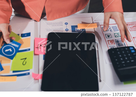 team of UI UX web designer are working together to develop mobile responsive websites with UI UX front end designer previews team of UI UX web designer are working together to develop mobile responsive websites with UI UX front end designer previews 137122787