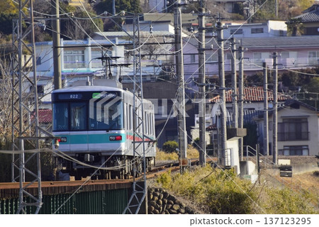 Gunma: Jomo Electric Railway running through residential areas Gunma: Jomo Electric Railway running through residential areas 137123295
