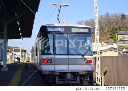 Old Hibiya Line train parked at Gunma station Old Hibiya Line train parked at Gunma station 137124555