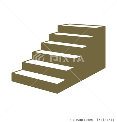 Flat staircase icon. Minimalist vector concept for progress or design use. 137124754