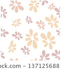 Beautiful paper art seamless pattern with flowers. Summer vector illustration. Spring floral vector 137125688