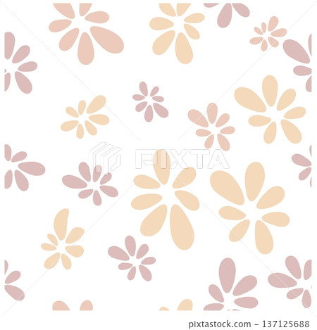Beautiful paper art seamless pattern with flowers. Summer vector illustration. Spring floral vector Beautiful paper art seamless pattern with flowers. Summer vector illustration. Spring floral vector 137125688