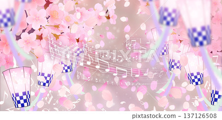 落花櫻花背景素材 落花櫻花背景素材 137126508