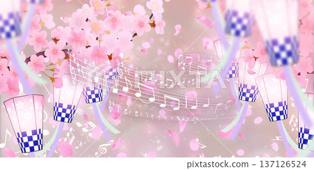 落花櫻花背景素材 落花櫻花背景素材 137126524
