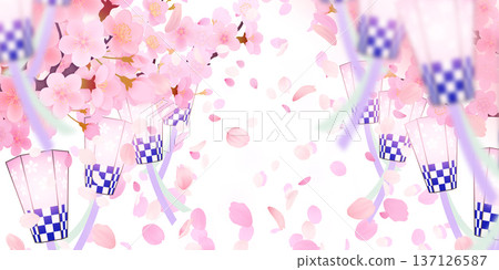 落花櫻花背景素材 落花櫻花背景素材 137126587