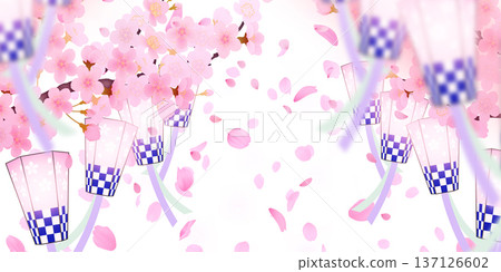 落花櫻花背景素材 137126602