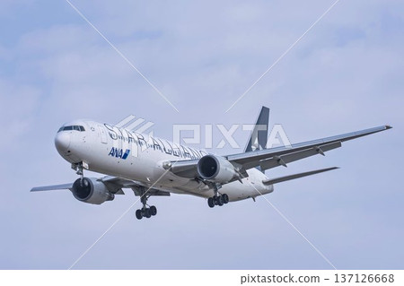 Sendai Airport in winter, blue sky and landing plane, Natori City, Miyagi Prefecture Sendai Airport in winter, blue sky and landing plane, Natori City, Miyagi Prefecture 137126668